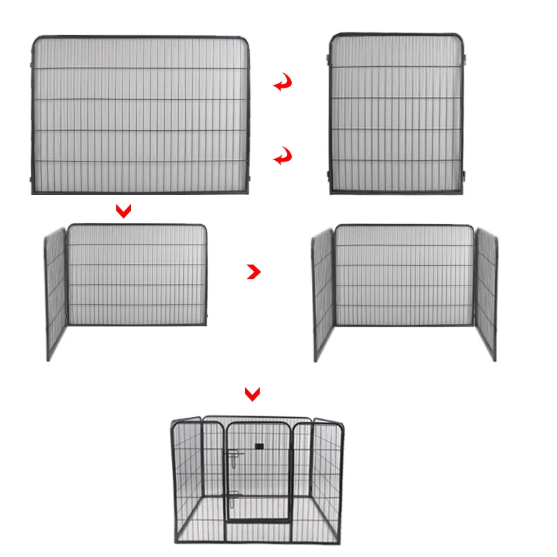 Portable Metal Large Dog Fence  Collapsible Puppy Playpen Temporary Fencing For Dogs Outdoor Run Exercise  dog cage