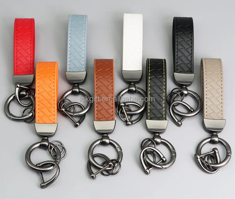 Custom Cheap Multi Colors Personalized Car Keychain Leather Key fobs