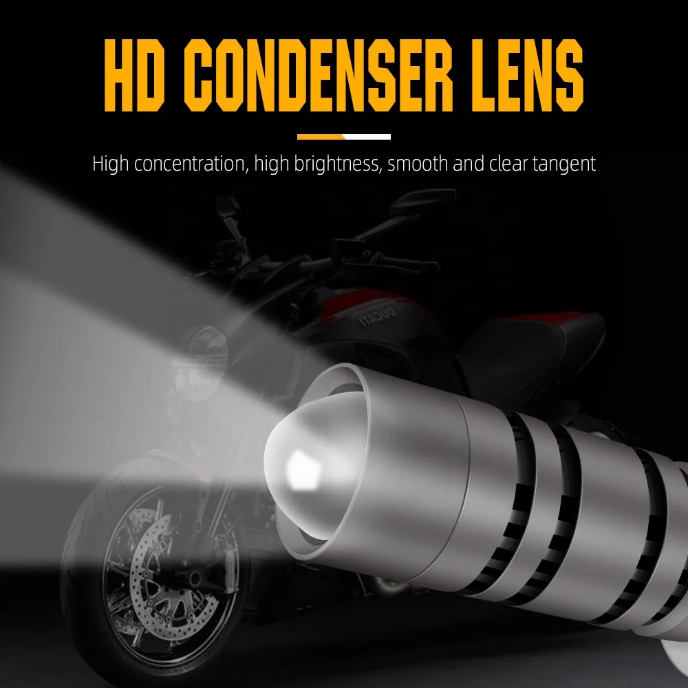 RUTENSE H4 BA20D LED Motorcycle Bulb Spot Light Offroad High Low Beam Lamp Projector Motorcycle Headlight