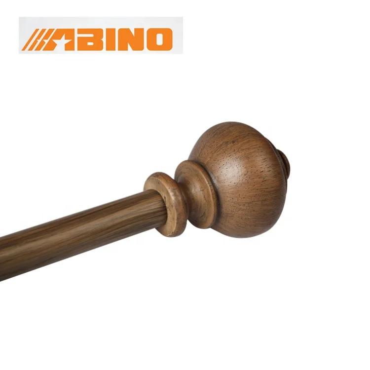 Unique luxurious wood grain rod finials curtain decoration accessories window blind pole