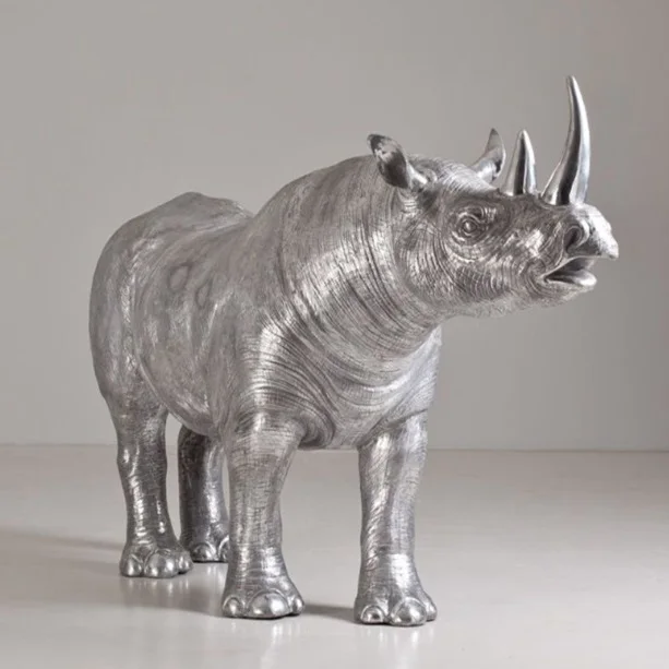 Garden Decoration Bronze Black Rhinoceros Sculpture for Home Decoration with Best Price