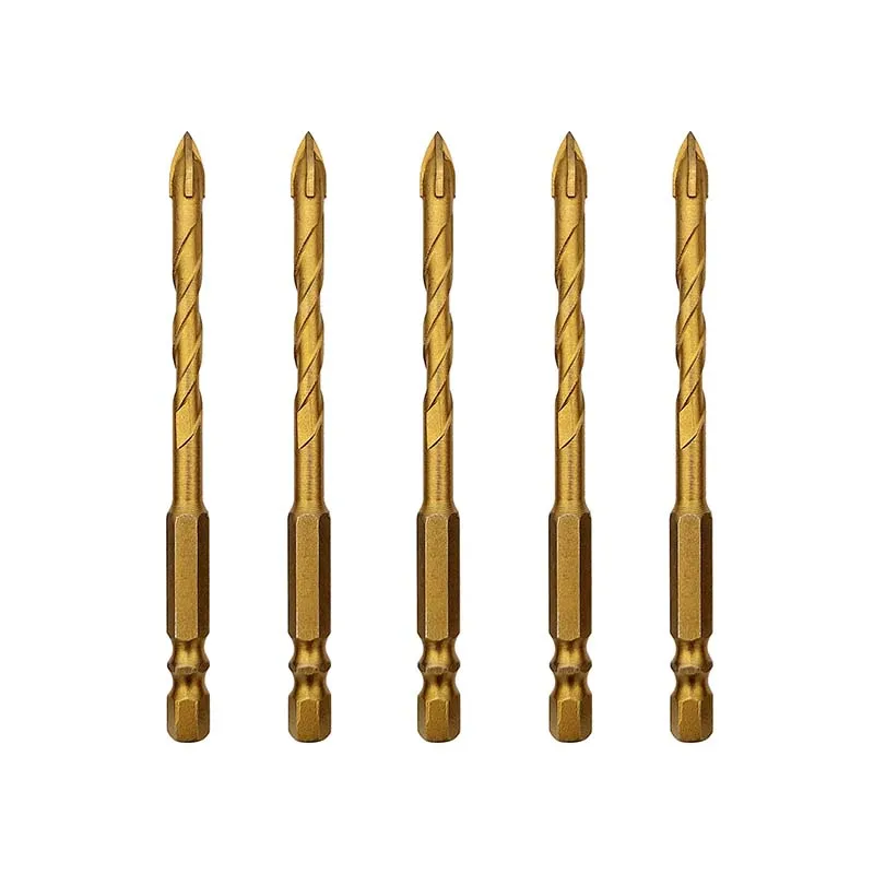 12MM Hex Shank Cross Tips Triangular Drill Bit With Tungsten Carbide Tip For Tile Glass Ceramic