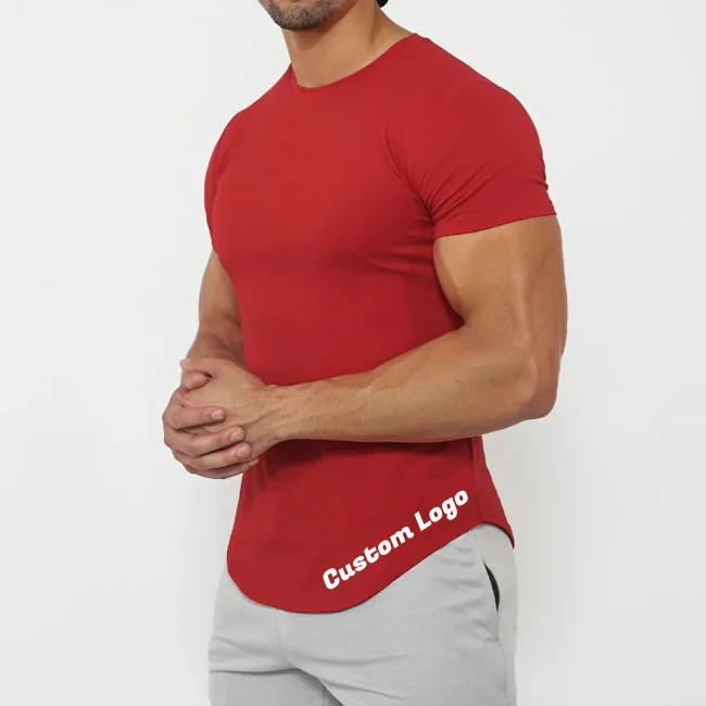 Custom Logo Mens Quick Dry Muscle Fit Gym Clothing Fitness Workout Running Training Top Activewear Mens Sports T Shirts