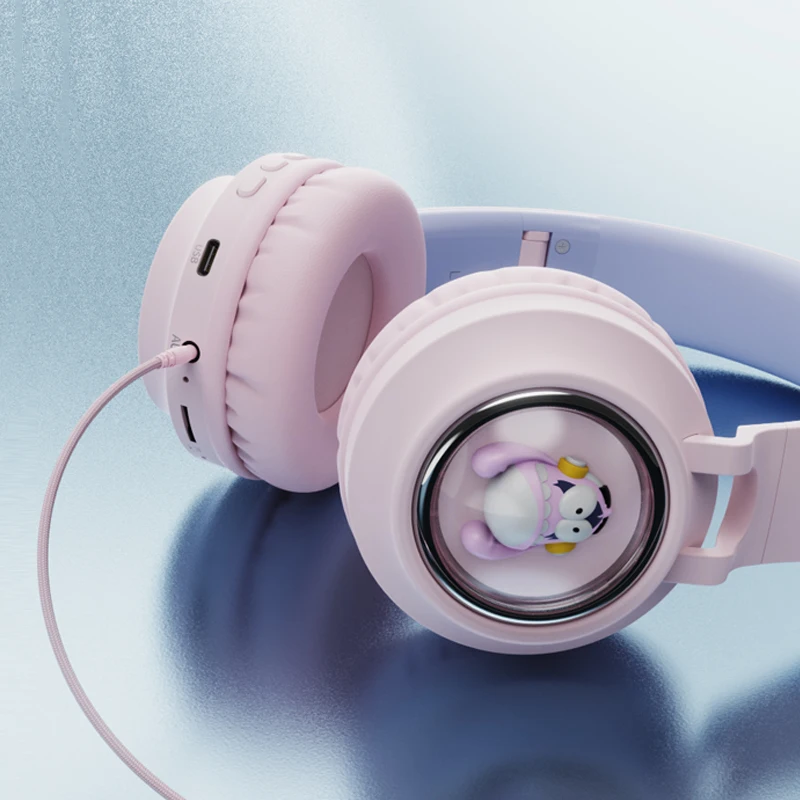 Wander BOBO Q1 Wireless BT Overhead Headset Super Bass On the Ear Headband TF FM Radio AUX With Mic Soft Headset For Girls Kids