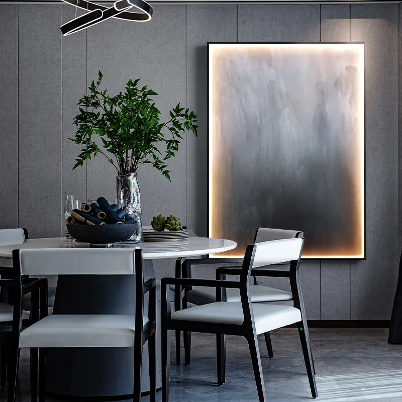 New Chinese Style Porch Decorative Painting Simple and Abstract Living Room Floor Mural LED Light Hanging Painting