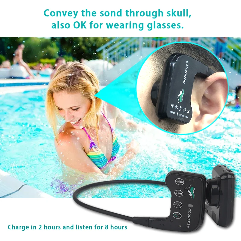 
H-905MB Noise Cancelling Waterproof Wireless Bluetooth MP3 Music Player Bone Conduction Headphone 