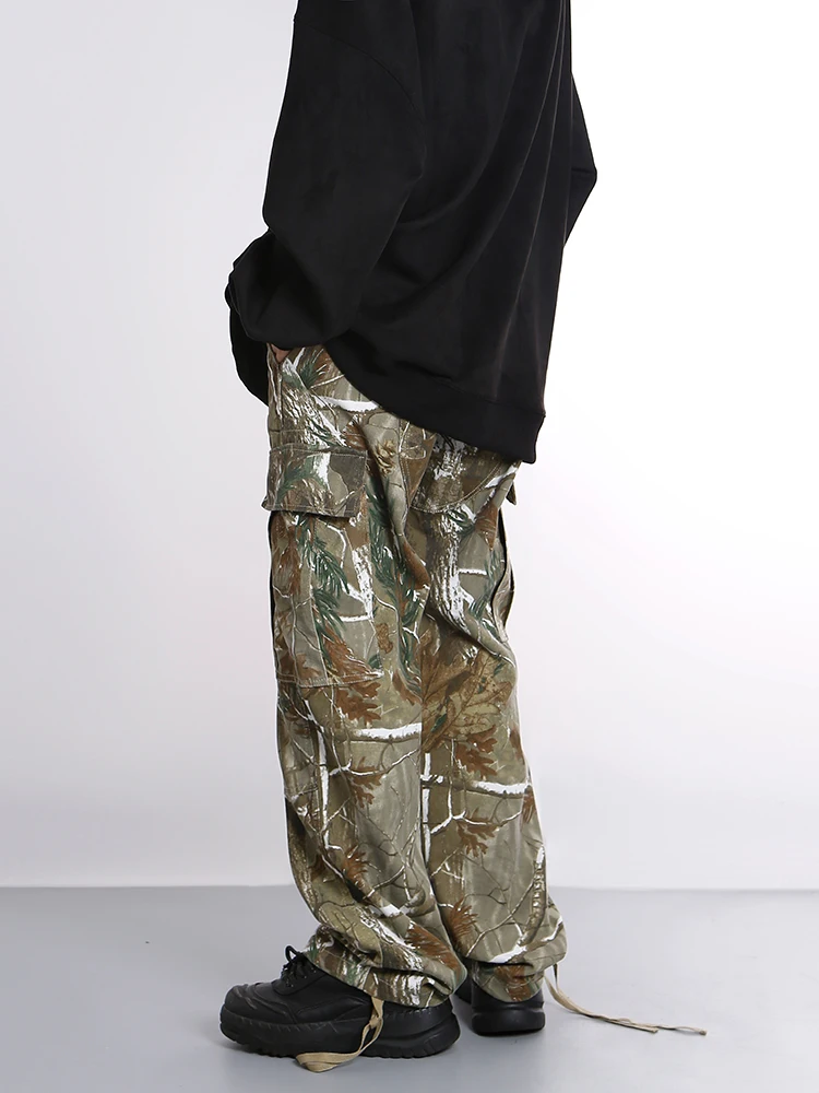 Streetwear Classic Print Fit Distress Pants Rock Zipper Fashion Painted Cargo Jeans Men