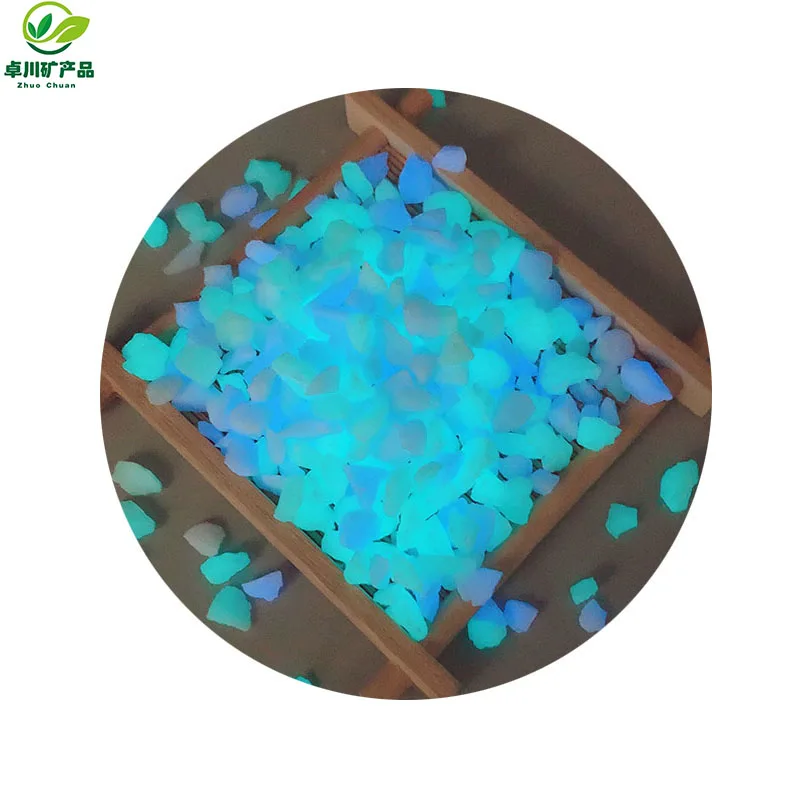 Artificial luminous crushed stone luminous decorative solar stones glowing in the dark for road paving and garden landscaping