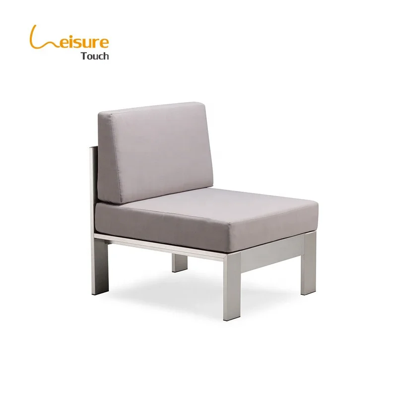 Chaise lounge  L shape modern  foshan outdoor  furniture brushed aluminum patio loveseat sofa