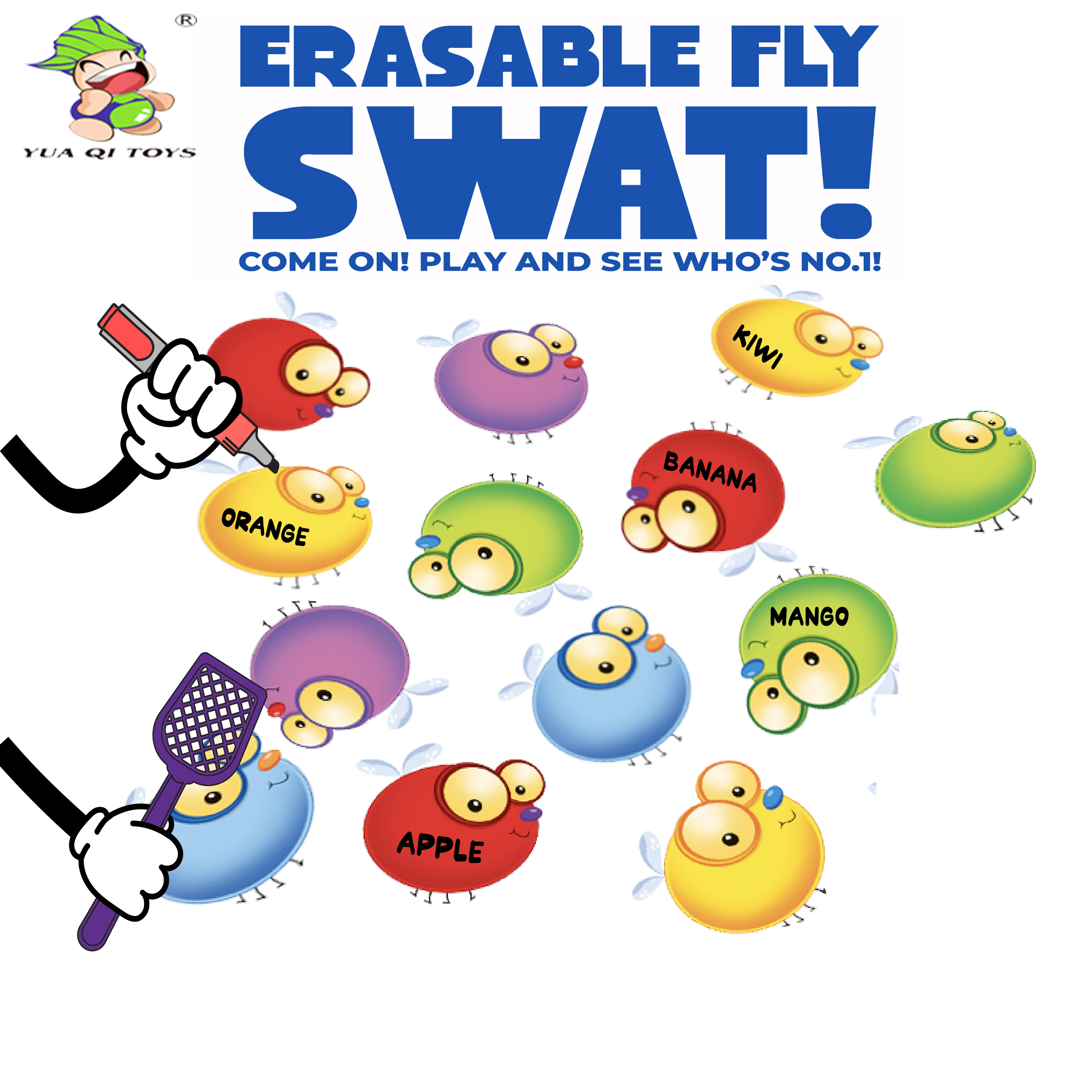 YQ New Arrived  Educational Toys Fly Swatter Sight Word  Parent Child Game Toys