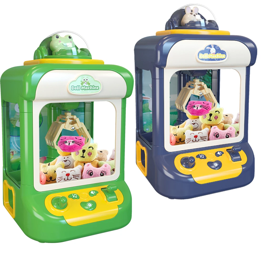New product Cute cartoon frog rabbit appearance Electronic Arcade Game Machine with Music Claw Machine for Kids Plush Doll toy