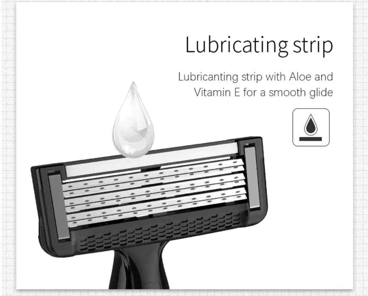 kolax brand metal handle new design  for men stainless steel 6 blades shaving razor