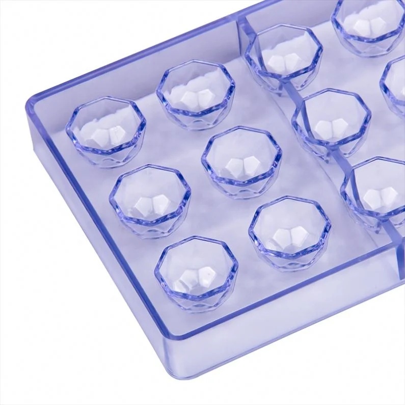 Semicircle Shape 21 Cavity Fondant Cake Candy Moulds 3D Clear Plastic Chocolate Mold For Baking Tool