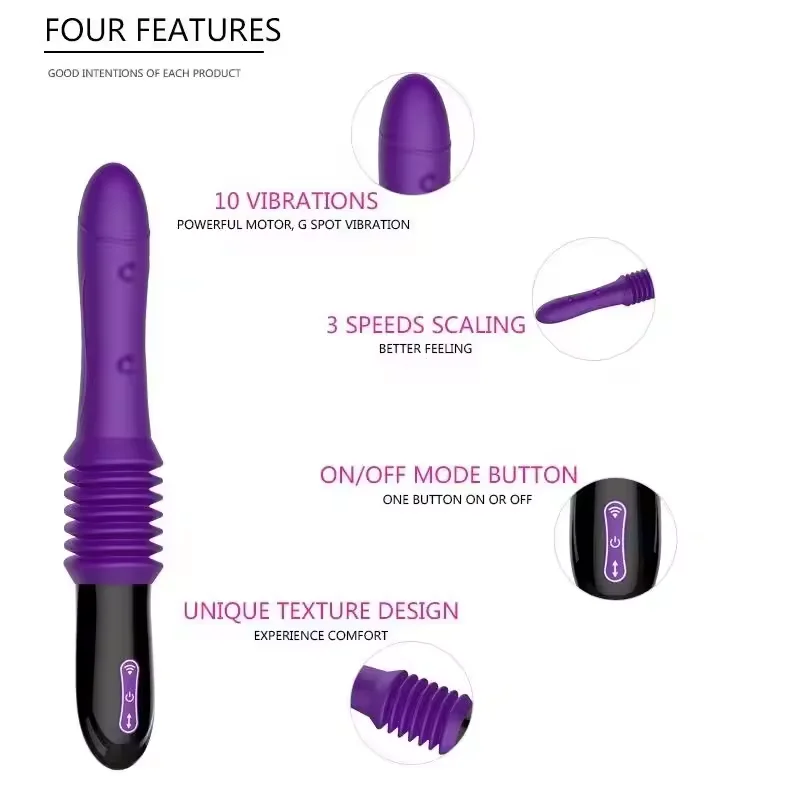 Hot Sale Sex Machine Female Masturbation Pumping Vibrator Automatic Retractable Sex Machines For Women With Dildos Anal Plug