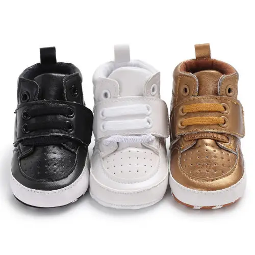 Toddler Shoes Baby Boy Girl PU Ankle Boots Crib Shoes Anti-slip Sneaker unisex suede dress shoes