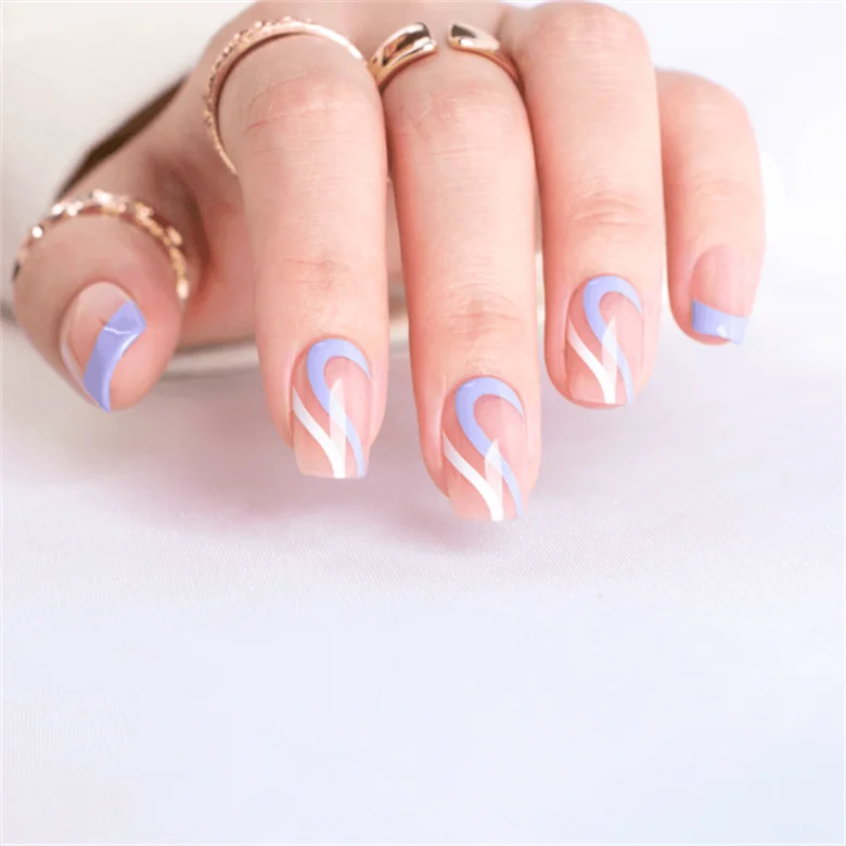 Genuine Fake Square Short Mink Lash And Press Box Set Manufacturers Supply With Detail Painting Sharp Acrylic Nails