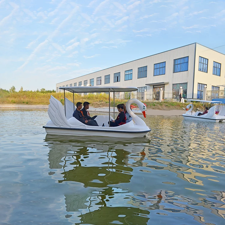 pedal boats fiberglass animal swan boat Factory cheap pedal boats for sale
