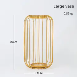 Amazon Hot Sale Metal Lantern Frame Flower Glass Vase Decoration Accessories Luxury Metal Wire Flower Vase
