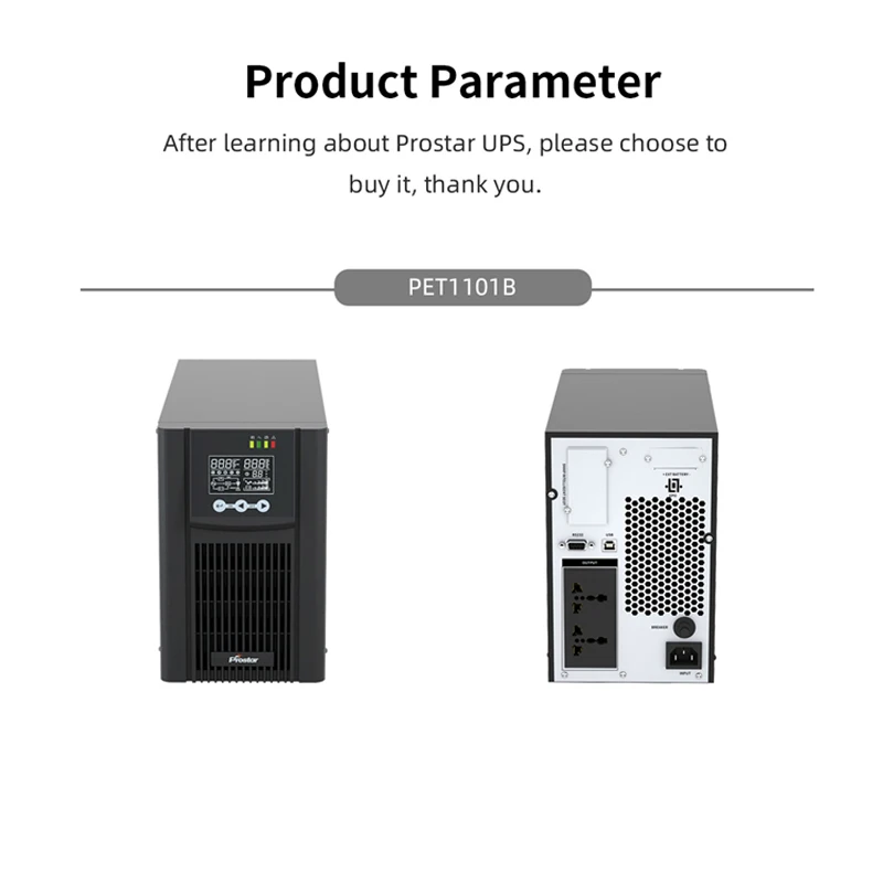 1KVA/1K High Frequency UPS Battery Backup Online Mini UPS PF1.0 LCD DC UPS with 24 Volts Battery