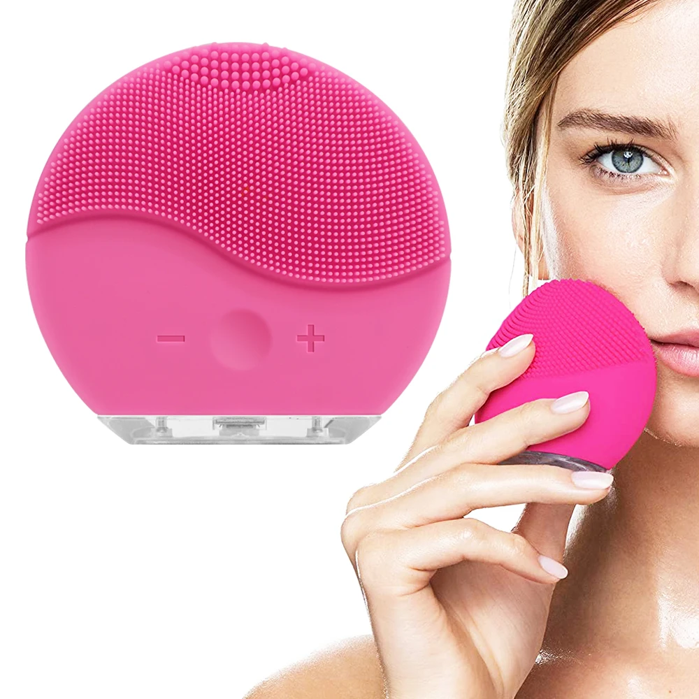 Usb Vibrating Facial Cleansing Brush cleanser Massager Waterproof limpiador Silicone Electric Facial Face Brush
