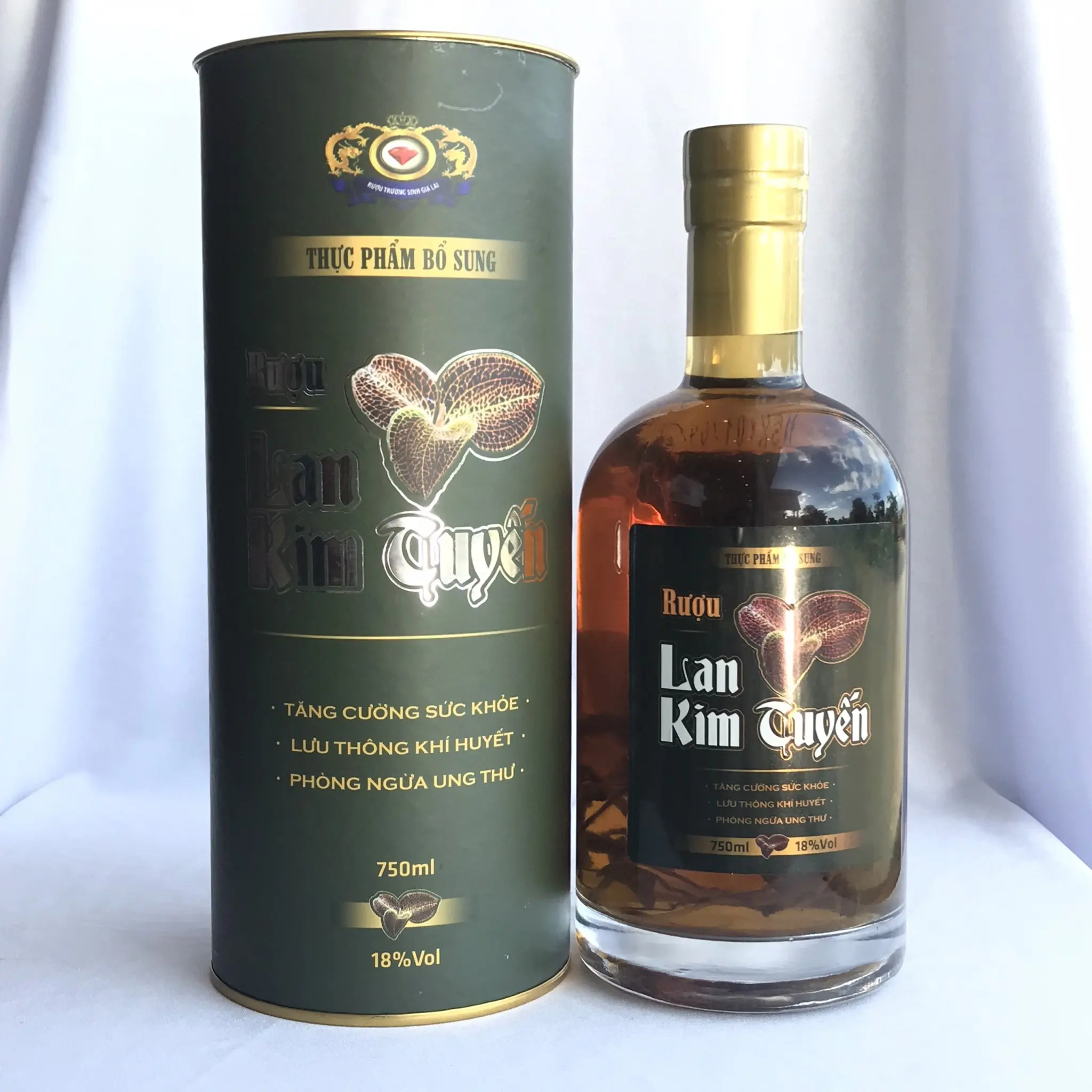 Lan Kim Tuyen Whisky Bottle With Alcoholic Beverage Grains And Herbs Compound Distilled