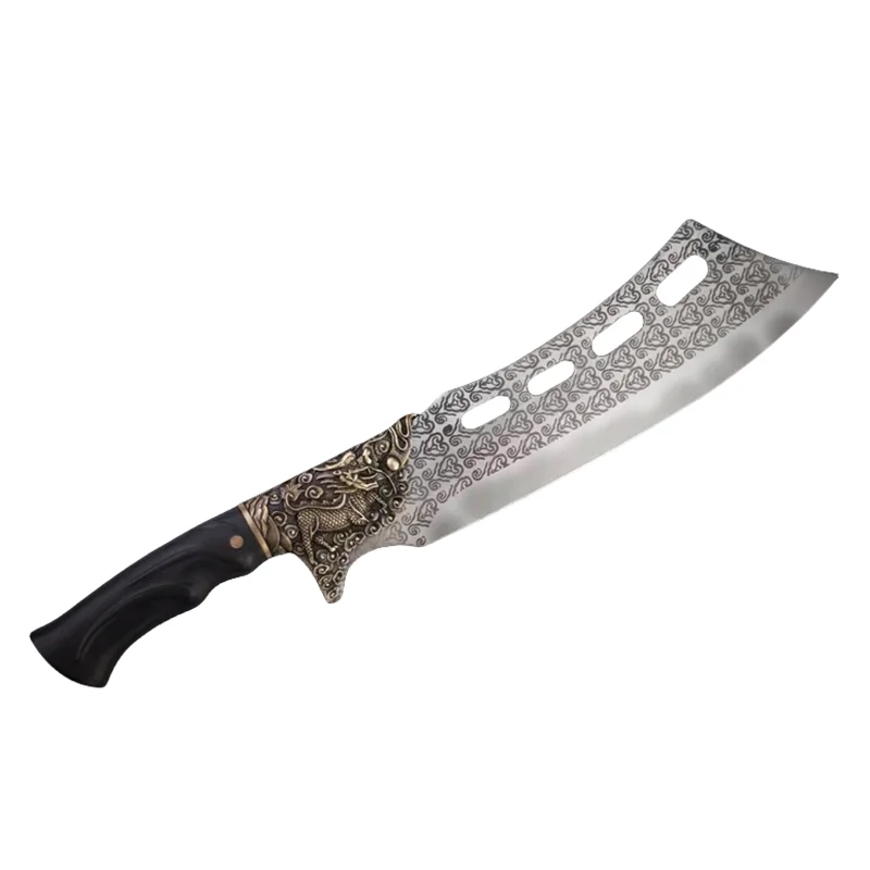 Chinese custom high-quality bone cutting kitchen knife high carbon handmade forged hunting multi-purpose outdoor wooden knife