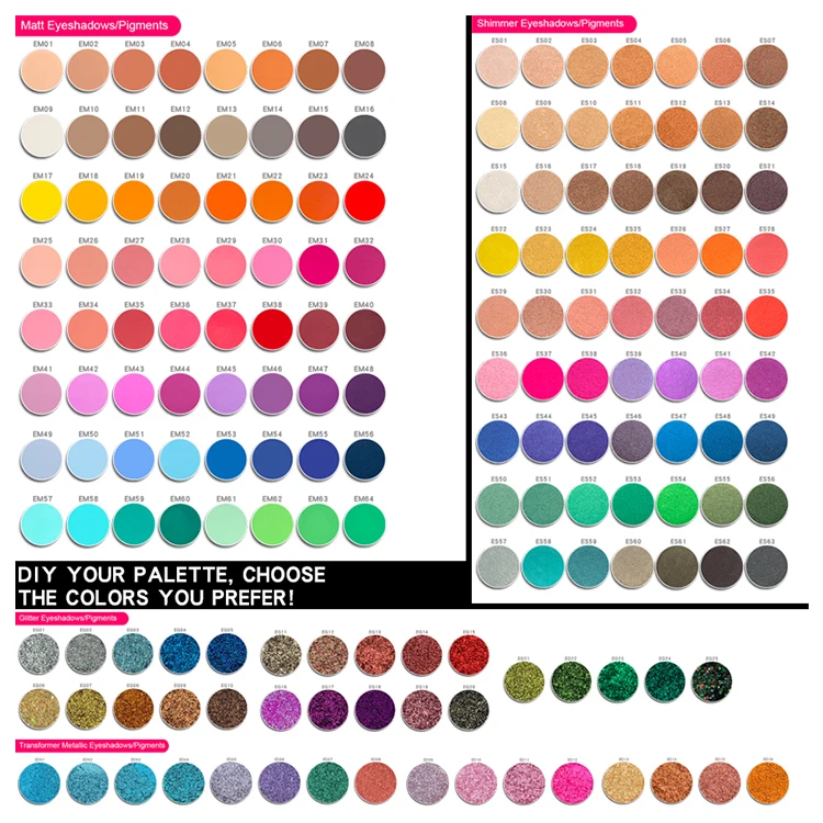 custom logo mini 2 pan 3 pan plastic eyeshadow package single glitter eyeshadow