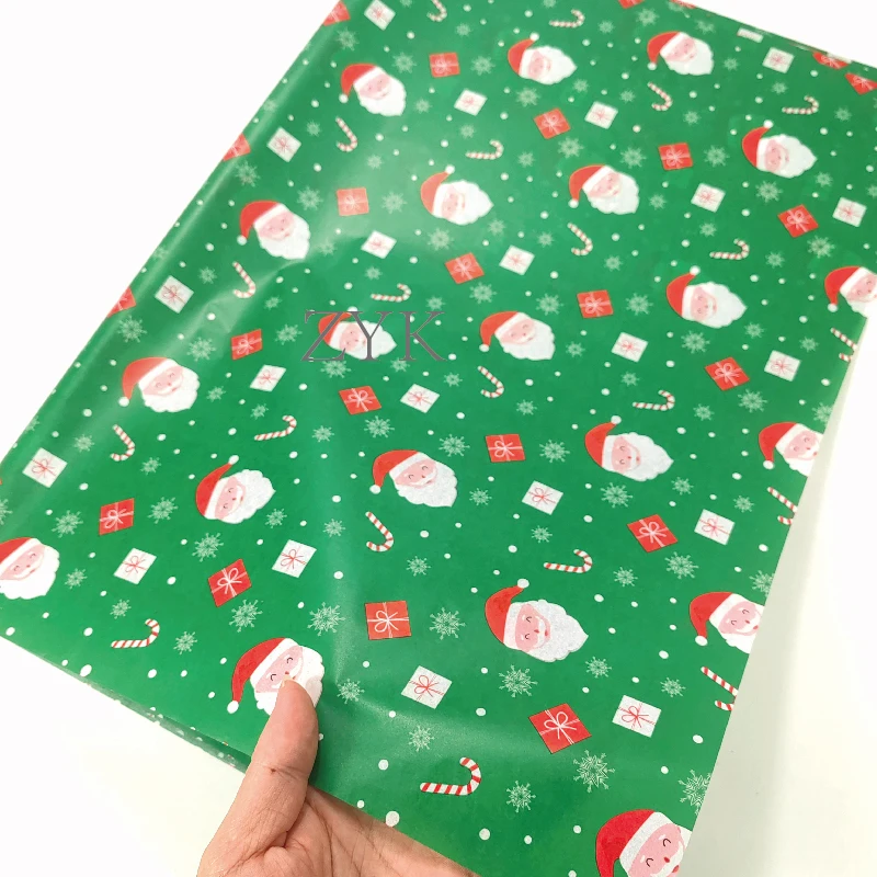 Stock Goods 50*70cm Colorful  Christmas Gifts Packaging Tissue Paper Custom Printing Clothes Wrapping Paper