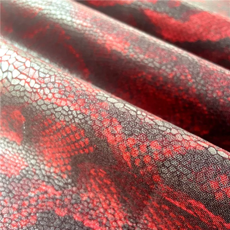 
 Полиуретановая блестящая трикотажная ткань с принтом для Акваланга, полиэстер, спандекс, маска для лица, ткань, змеиная кожа, водонепроницаемая для куртки, пальто  