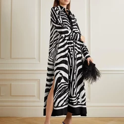Hot Selling Sexy Animal Zebra print Loose Long Maxi Dress Custom Long Maxi Dress Women Clothing All Over Print Dress For Women