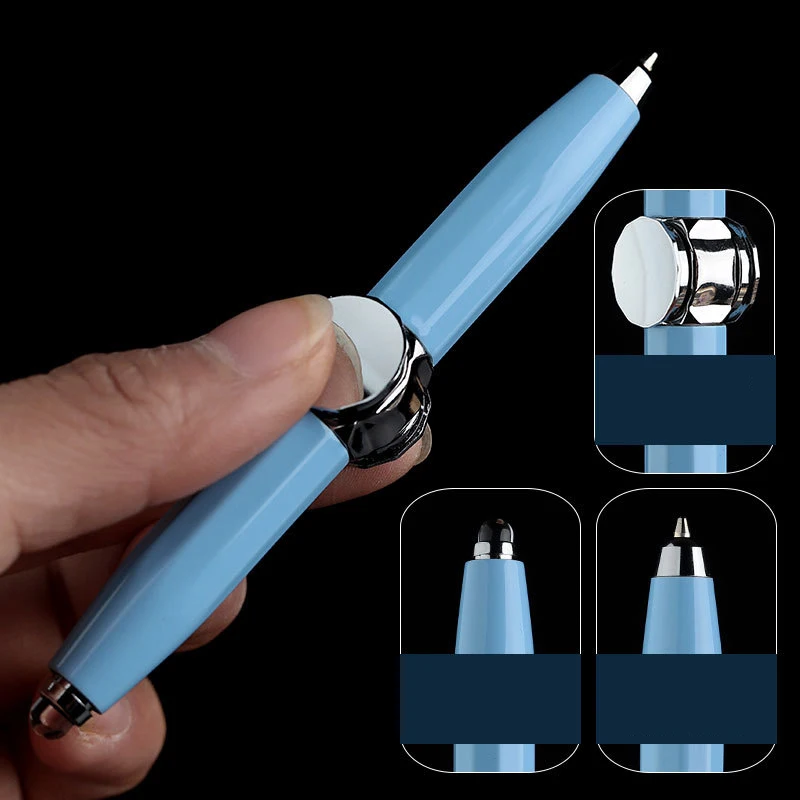 2024 new Creative multi-functional mini led light capacitance stylus finger Fidget  customized plastic gyro ball pen