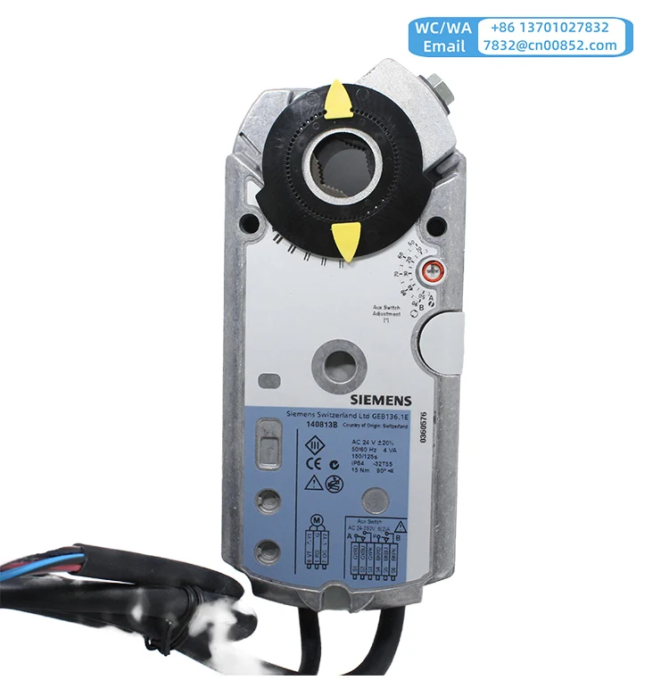 Siemens оригинальный Geb136.1e AC/DC24v 3-позиционный поворотный привод 15 Нм 2 вспомогательных переключателя системы кондиционирования воздуха