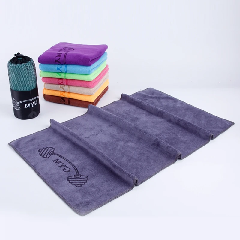 China manufacturer Microfiber Sports Gym Towel With Custom Logo Coral Fleece hand and hair drying towel Yoga towels 400gsm