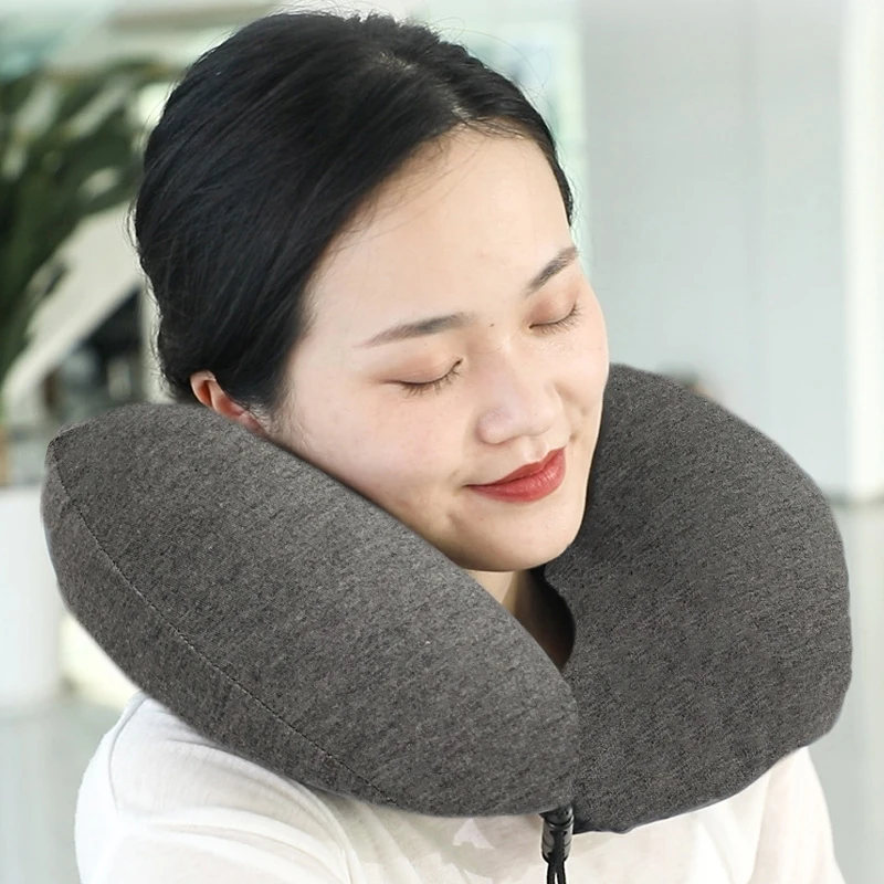 Comfortable Bolster Travel Pillow Provides Double Support to The Head, Neck & Chin In Car Airplane Office Home Travel Must-Have