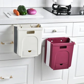 Folding hanging living room toilet car garbage basket kitchen household trash can
