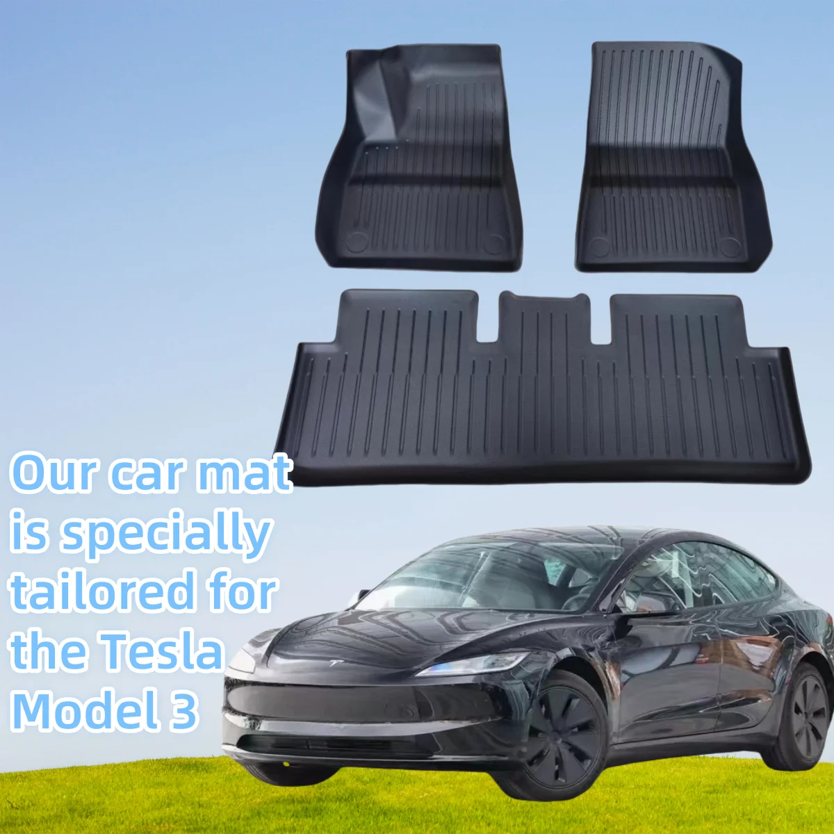 2024 Custom Fit For Tesla Interior Accessories Car Mats Car Foot Mat For Tesla Model 3 All Weather 3D TPE Car Floor Mats