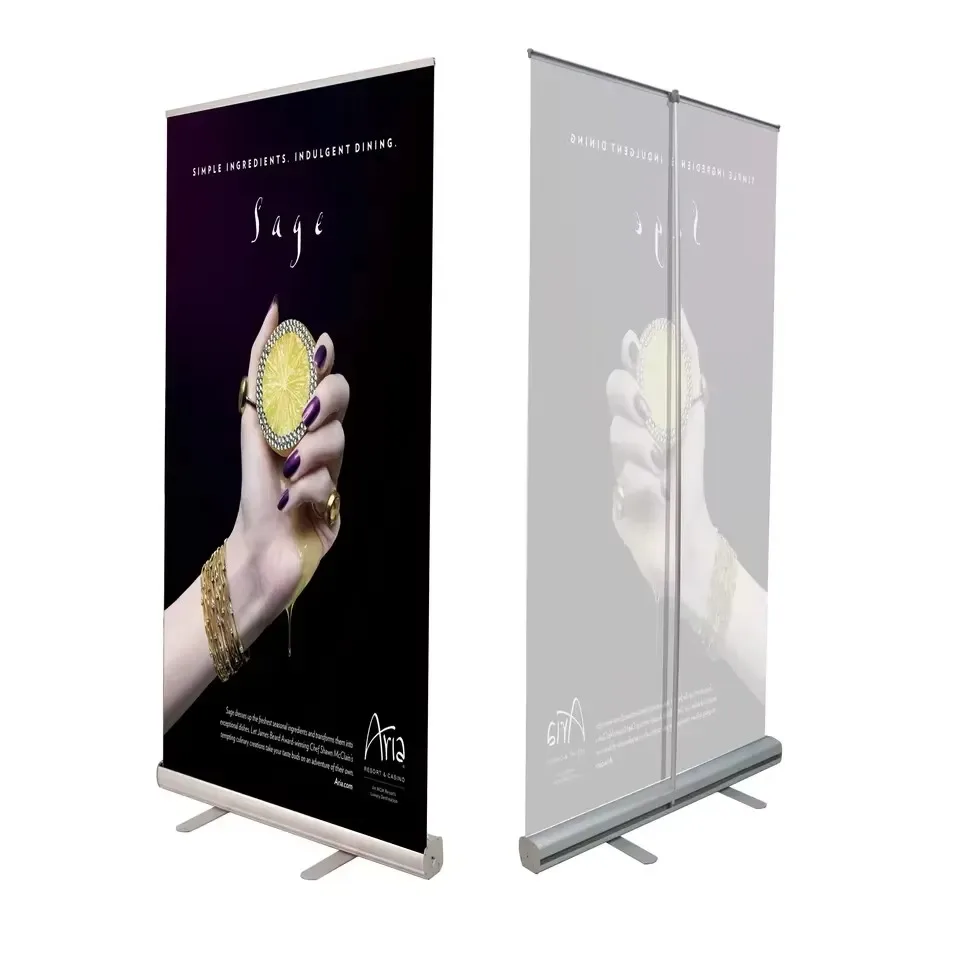 Wholesale cheap retractable advertising roll up banner stand hardware roll up display for trade show