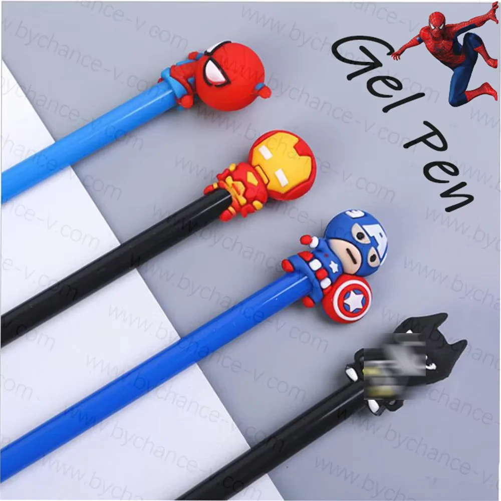 hotsale cheap superhero stationery free gift for kids thank you gift cute gel pen with super hero topper for party giveaways