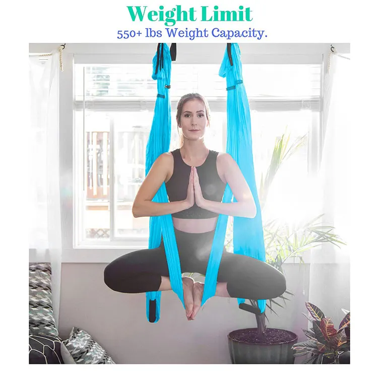 Yoga sling inversion tool hammock flying yoga, adjustable daisy straps hanging silk aerial yoga swing