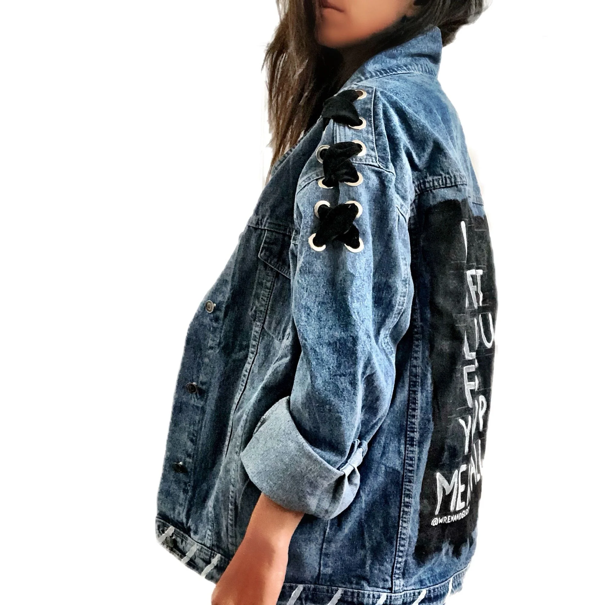 Fancy  wholesale new fashion jean customize logo printed winter denim jackets women