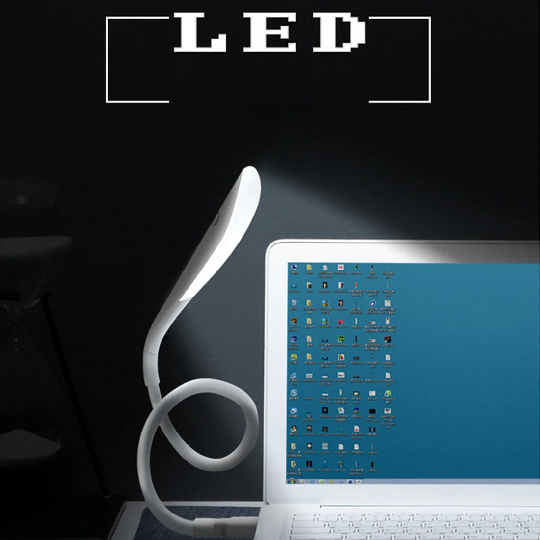 14 LED Lights Touch Control 3 Brightness LED Book Light Dimmable Reading Light USB Lamp for Laptop