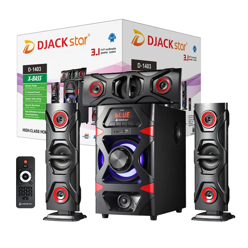 DJACK STAR D-1403 New 2022 subwoofer tv sound bar speaker 3.1 homer theater sound speaker