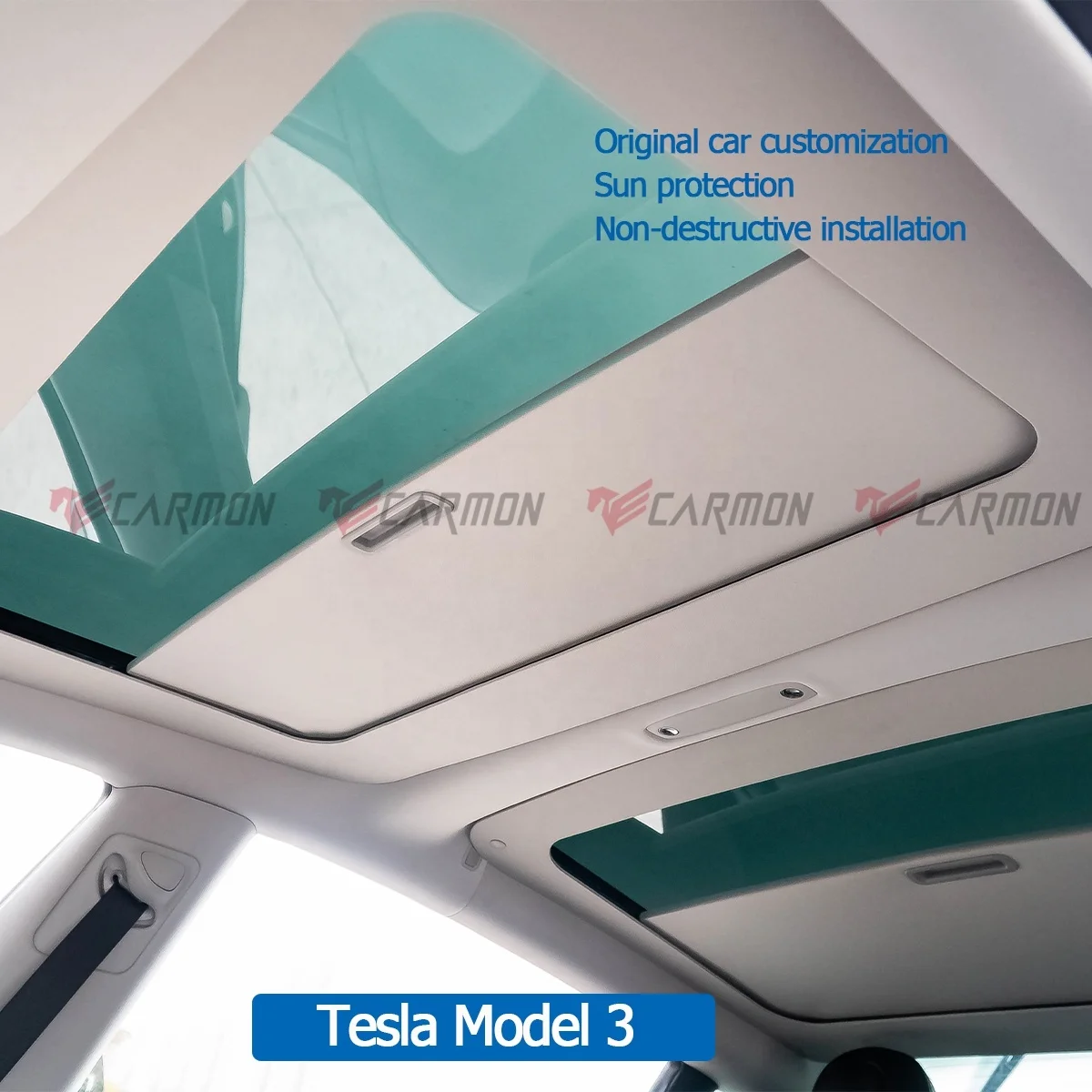 Car Roof Window Sun shade UV Rays Protection Pads Retractable Sunroof For Tesla Model 3