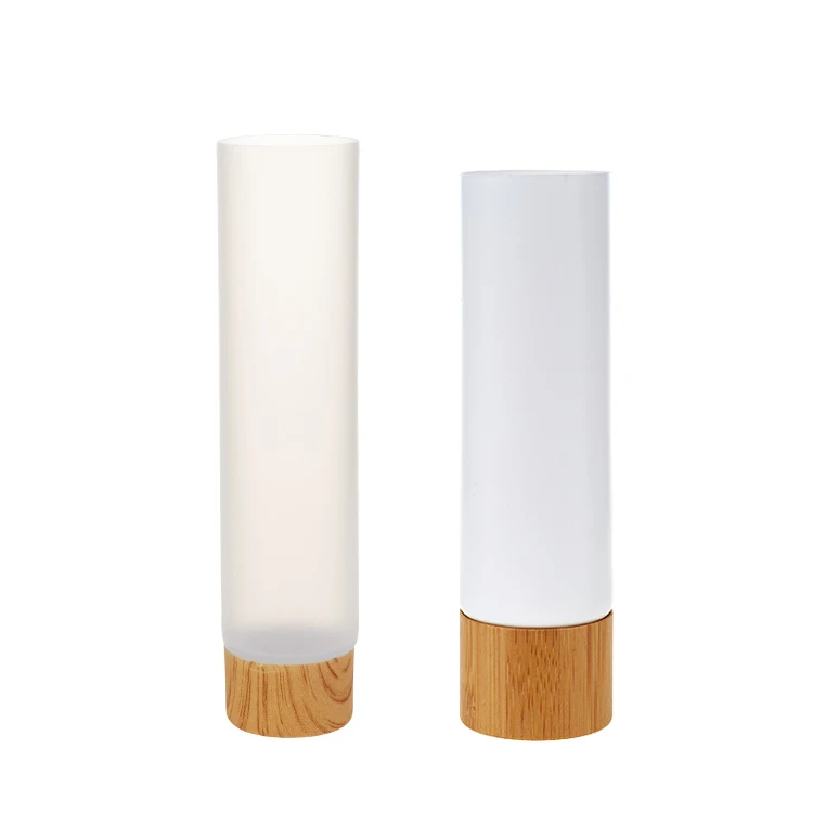 Squeeze Soft Plastic Cosmetic Cream Tubes Packaging 30g 50g 100g 120g 150g with bamboo lid