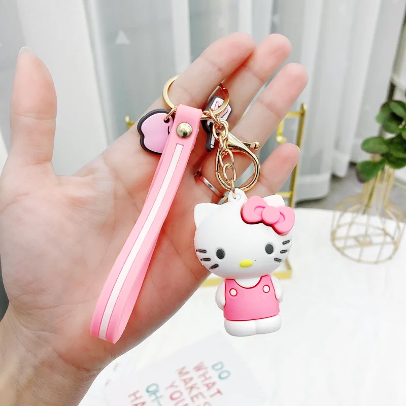 Cartoon Green Frog kuromi keyring cute backpack pendant Kawaii Penguin keyring custom wholesale