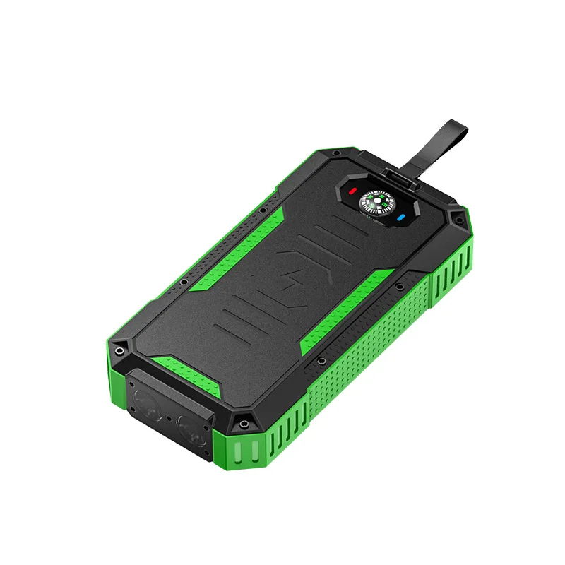 New Product 30000mAh 22.5W Waterproof Dust Proof 4USB Output Wireless Fast Charging Solar Power Bank with LED Light Compass