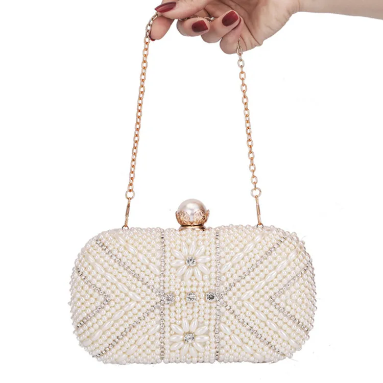 high quality small phone luxury evening purses clutches unique party pearl wedding evening bags