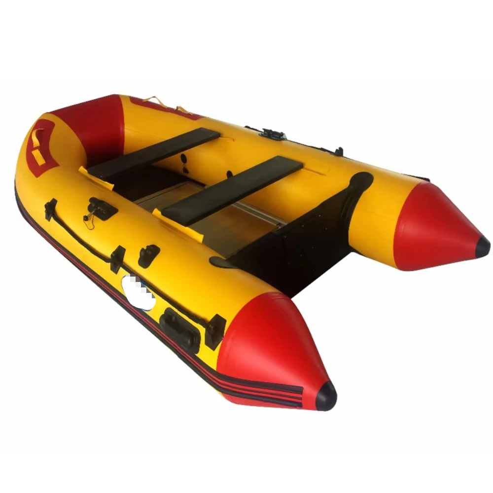 2024 China Factory High Quality CE Certified 1.2mm PVC Aluminum Floor Kayak Cheap Speed Rowing Folding Boat Inflatable Dinghy