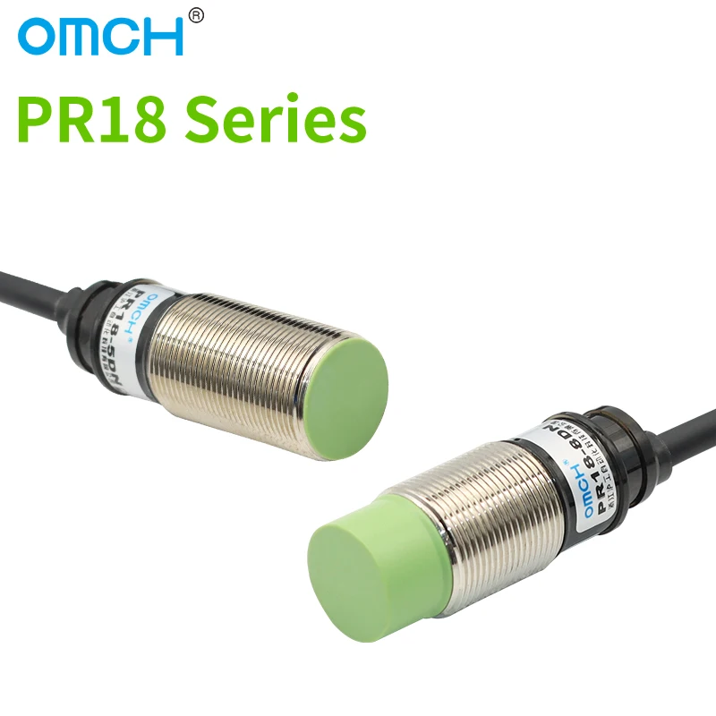 OMCH Proximity Switch Sensor PR18 Series Inductive Metal Type PR18-5DN PR18-8DN M18 Cylindrical Waterproof Anti-Dust DC12-24V