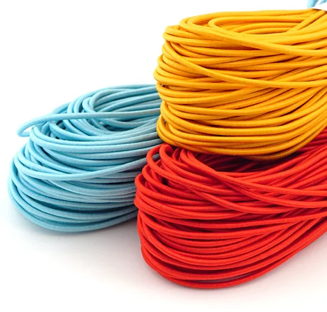 1mm 2mm 2.5mm  high strength colorful round elastic cord rope rubber latex for clothes decoration chairs Stretch string